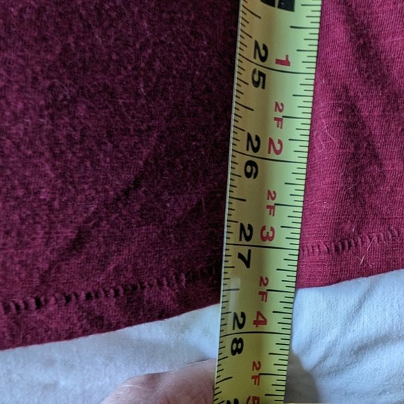 Women's 1X Holiday Tee Wine Colored V Neck - Picture 6 of 9